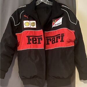 Ferrari Kids Puffer Jacket - Black and Red